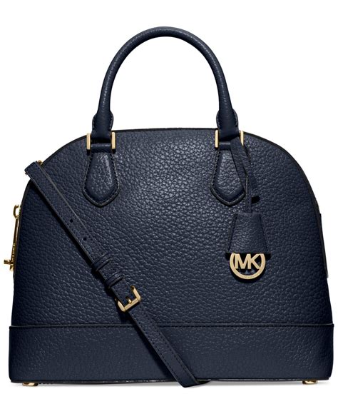 michael kors satchel blue|Michael Kors leather satchel large.